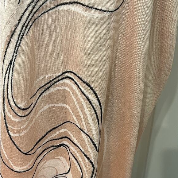 Ming Wang Women’s Pink Black V Neck Art to Wear Abstract Dress Size Large - Picture 5 of 12